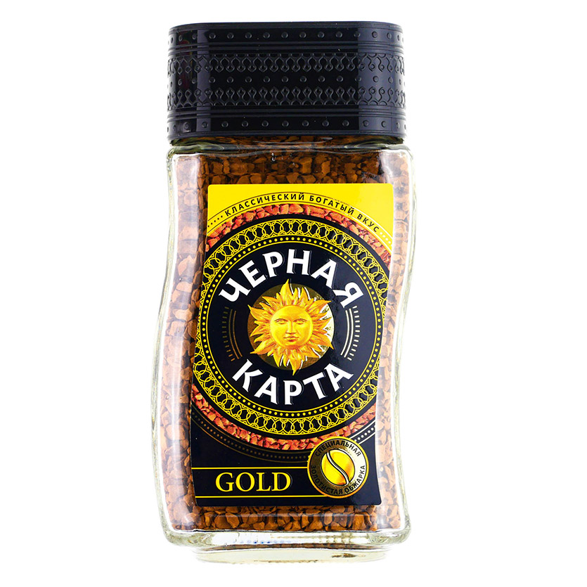 Кофе растворимый черная карта gold 95г