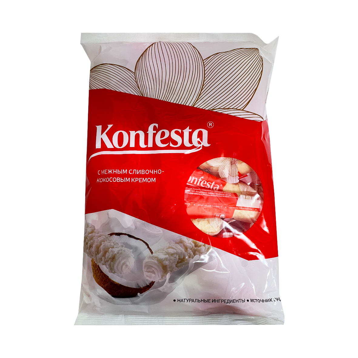 Конфеты Konfesta глазированные с кокосовой начинкой 500г