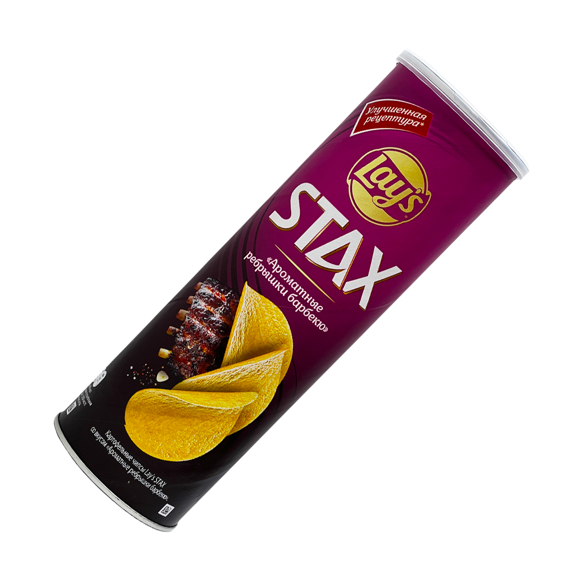 Чипсы Lays Stax Ароматные Ребрышки Барбекю 140г