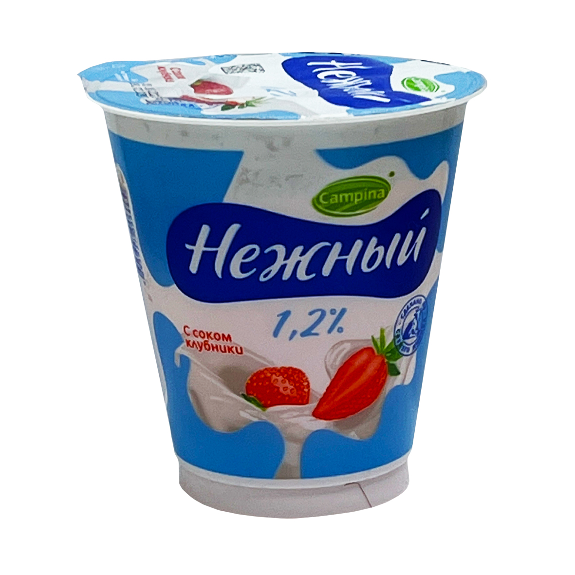 Йогуртный продукт Campina Нежный Клубника 1,2% 320г | Parhato.ru