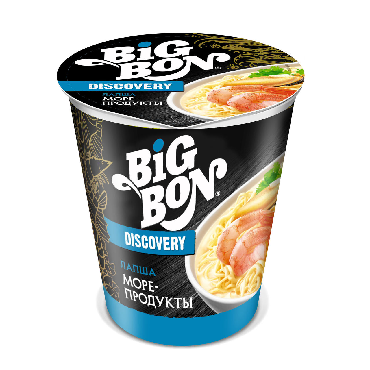 Лапша Big Bon Discovery с морепродуктами быстрого приготовления 70г