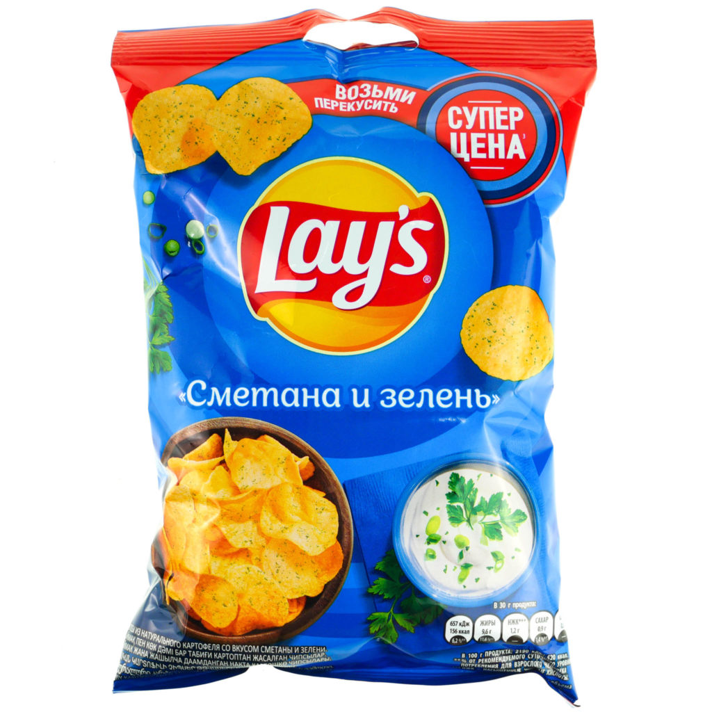 Чипсы Lays Сметана и зелень 37г | Parhato.ru